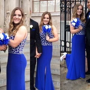 Long blue formal dress